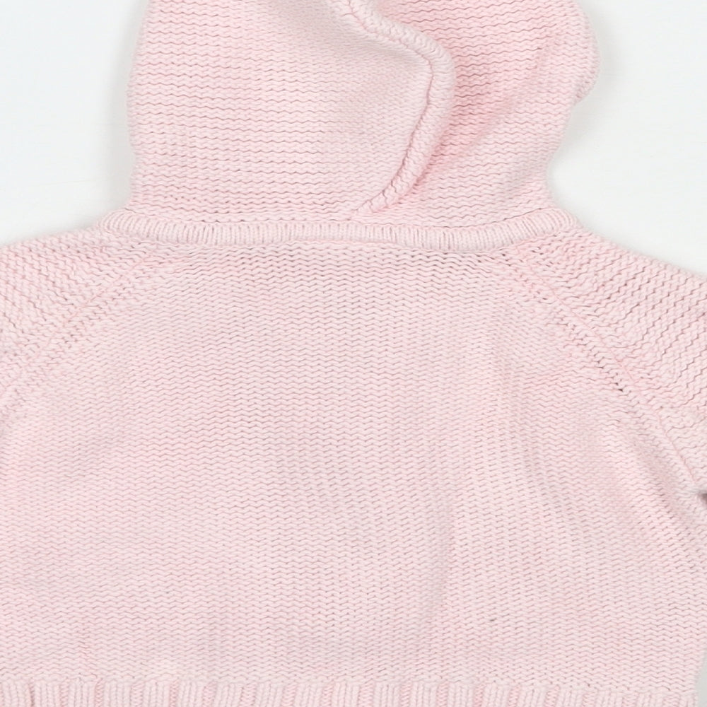NEXT Baby Pink  Cotton Cardigan Jumper Size 9-12 Months  Zip