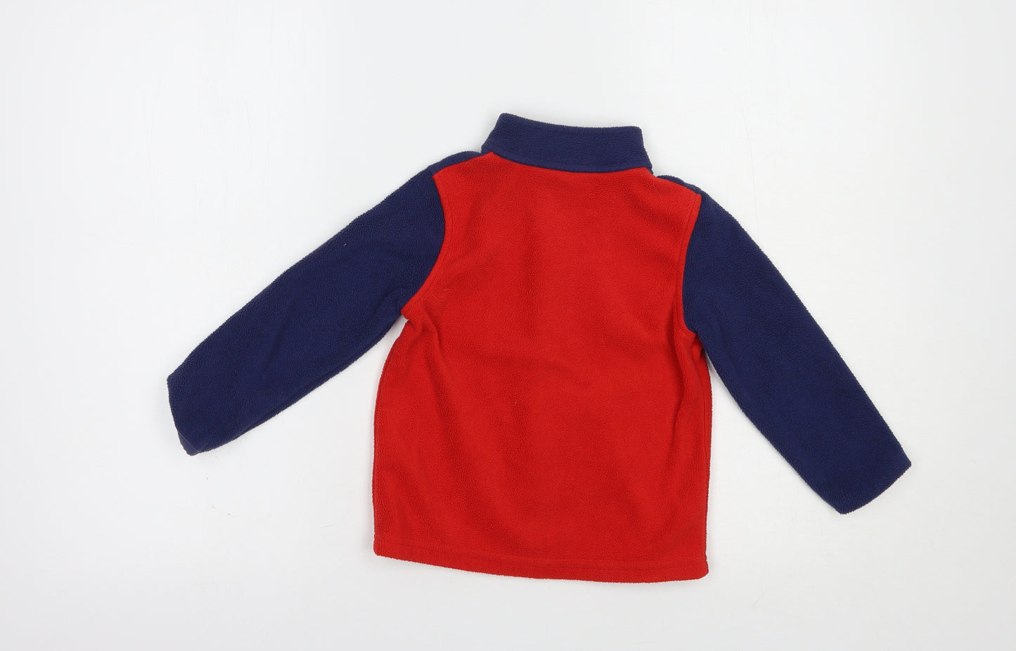 Marks and Spencer Boys Red Colourblock Polyester Full Zip Sweatshirt Size 3-4 Years  Zip