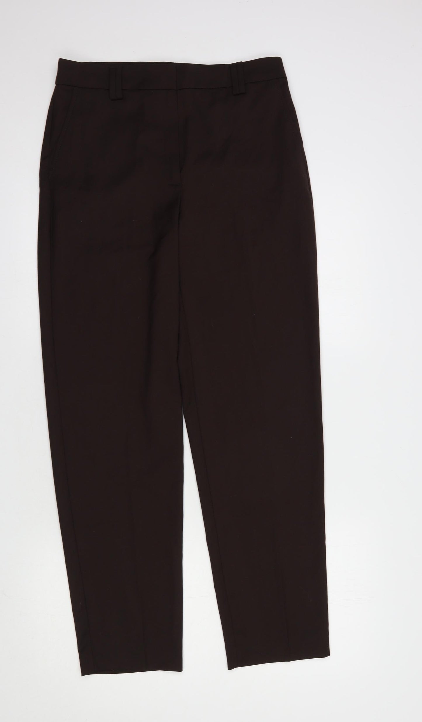 Marks and Spencer Womens Brown  Polyester Dress Pants Trousers Size 8 L29 in Regular Hook & Eye
