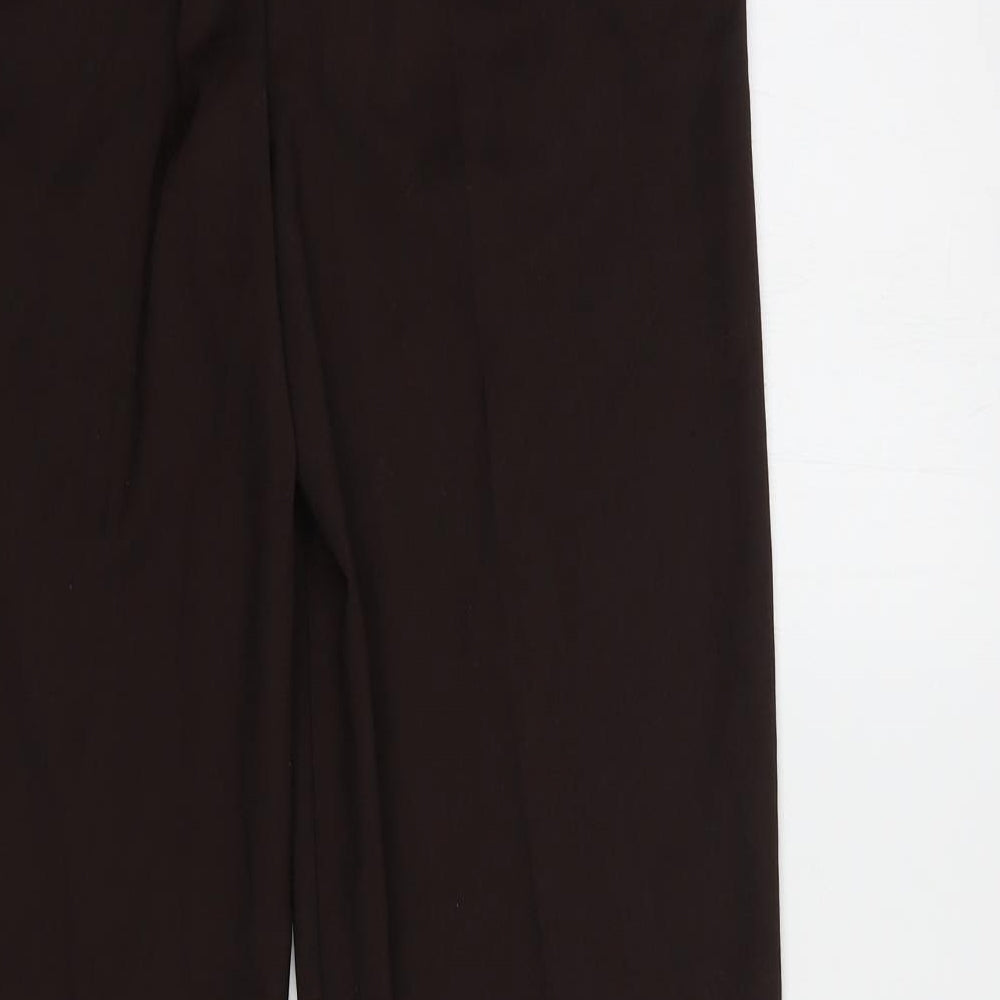 Marks and Spencer Womens Brown  Polyester Dress Pants Trousers Size 8 L29 in Regular Hook & Eye