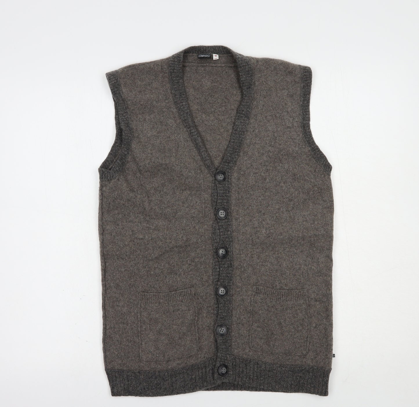 White Stuff Womens Grey V-Neck  Wool Vest Jumper Size XL