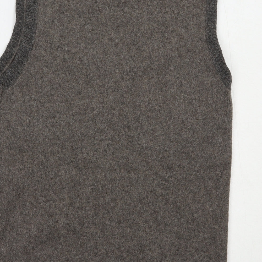 White Stuff Womens Grey V-Neck  Wool Vest Jumper Size XL