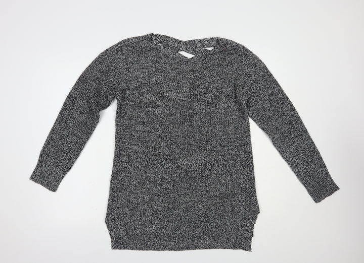 Pep & Co Womens Grey Boat Neck Acrylic Pullover Jumper Size 14