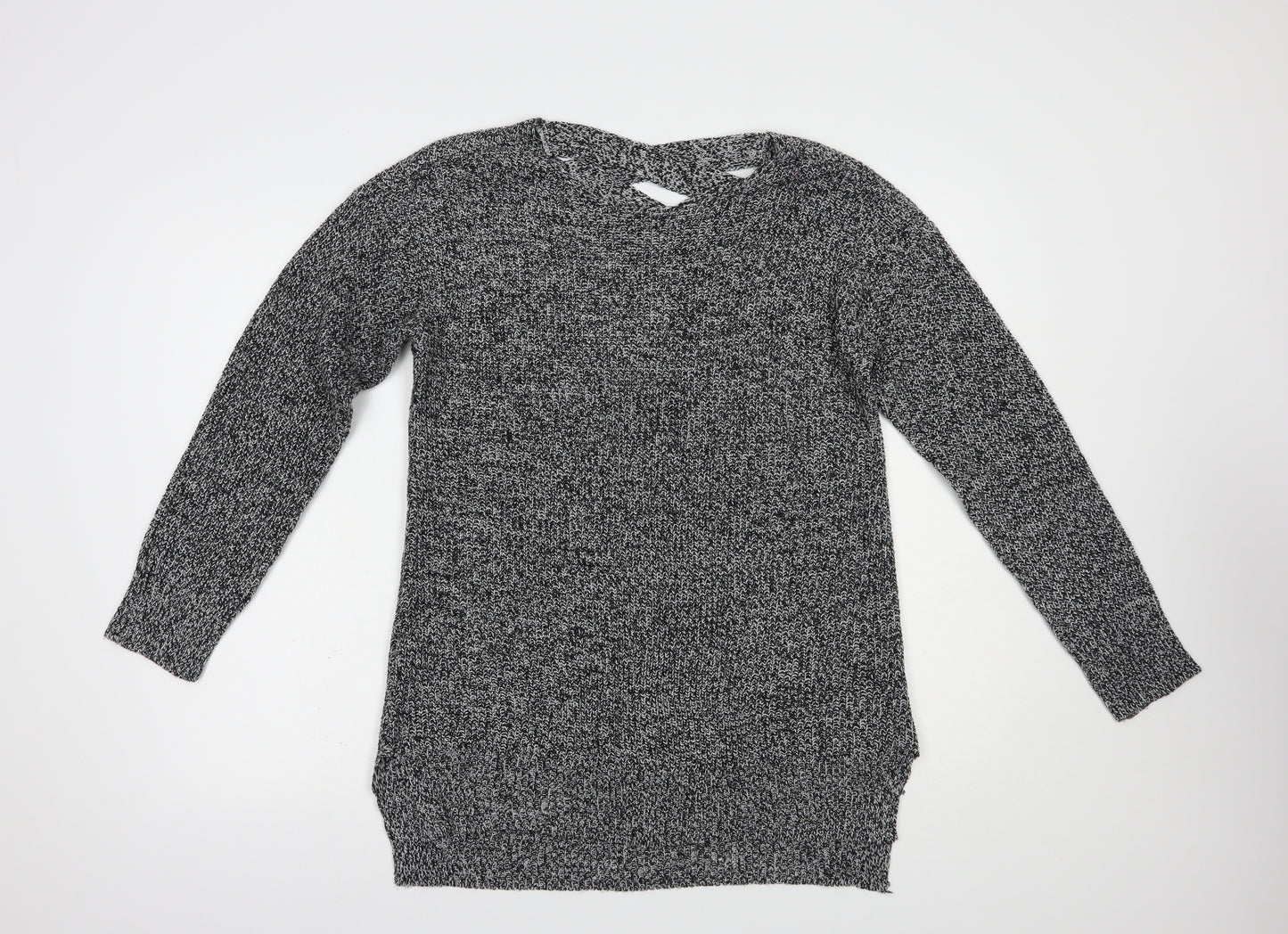 Pep & Co Womens Grey Boat Neck  Acrylic Pullover Jumper Size 14