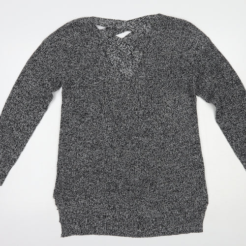 Pep & Co Womens Grey Boat Neck  Acrylic Pullover Jumper Size 14