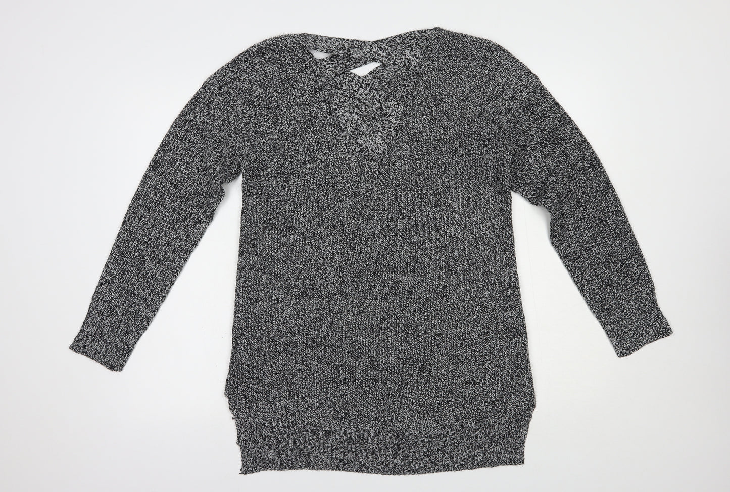 Pep & Co Womens Grey Boat Neck  Acrylic Pullover Jumper Size 14