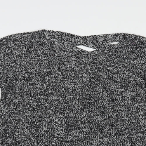 Pep & Co Womens Grey Boat Neck  Acrylic Pullover Jumper Size 14
