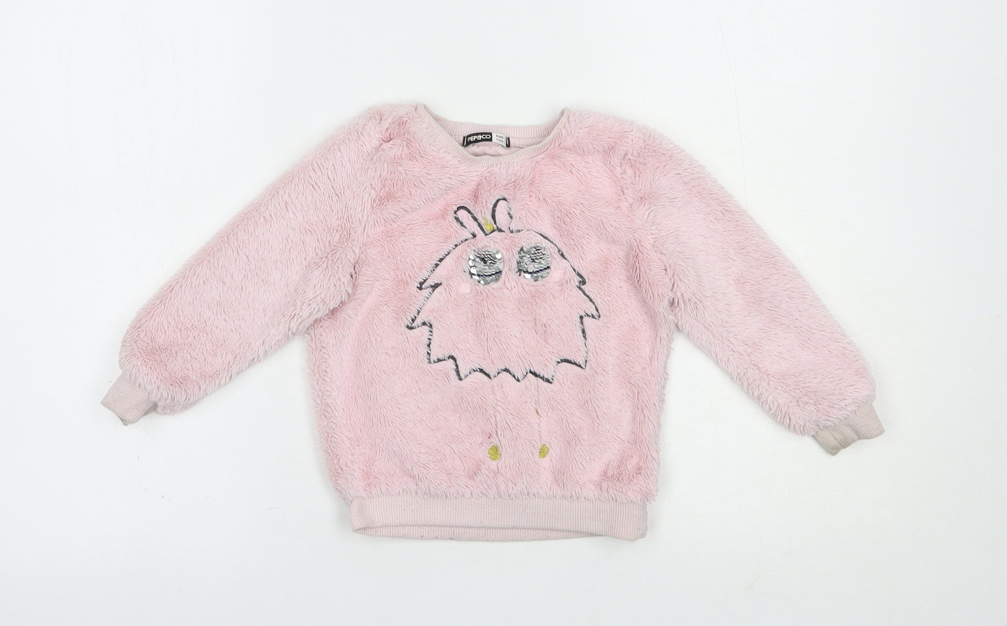 Pep & Co Girls Pink  Polyester Pullover Sweatshirt Size 3-4 Years  Pullover