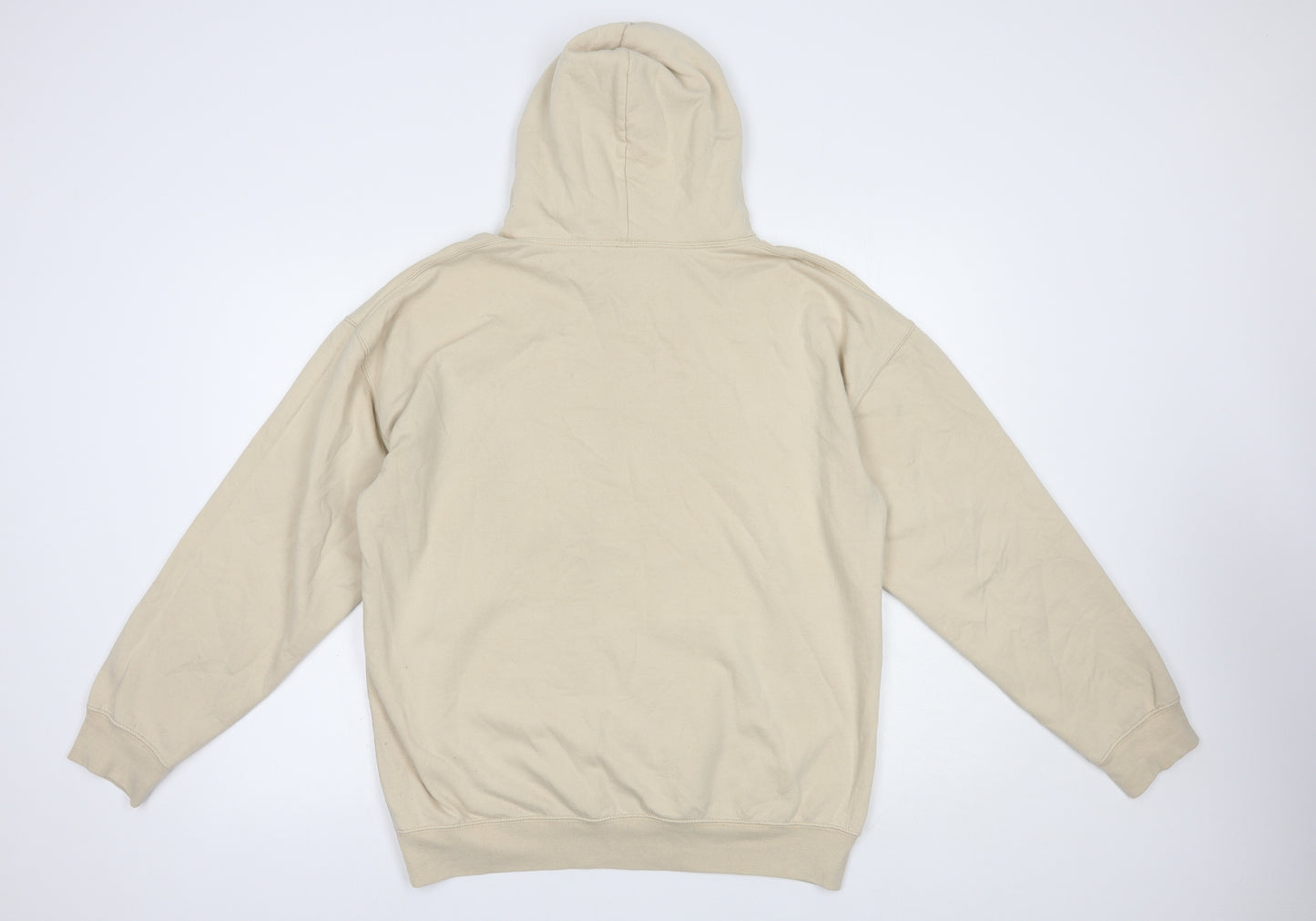 Preworn Womens Beige  Cotton Pullover Hoodie Size M  Pullover
