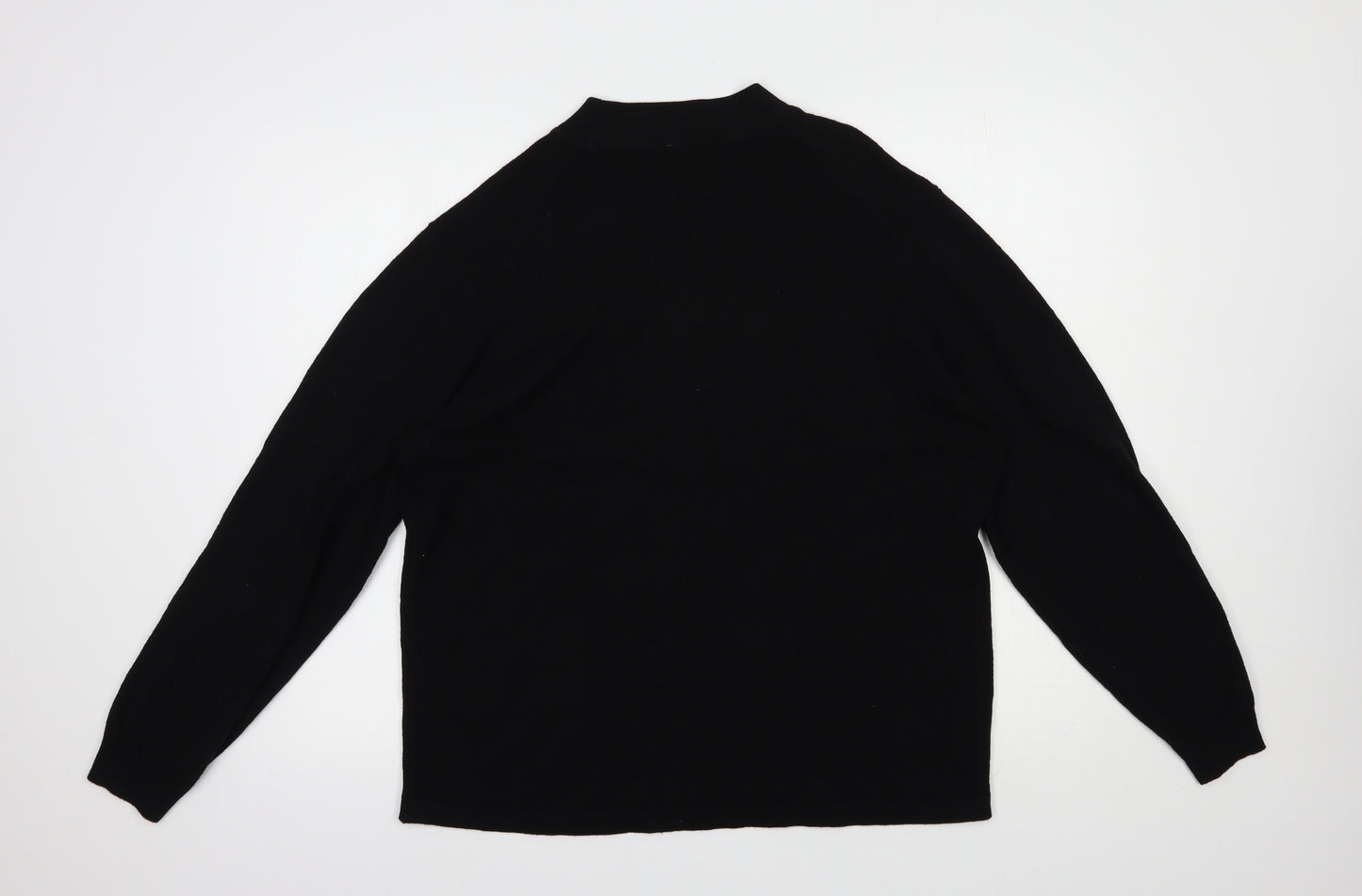 Marks and Spencer Womens Black Mock Neck  Wool Pullover Jumper Size L