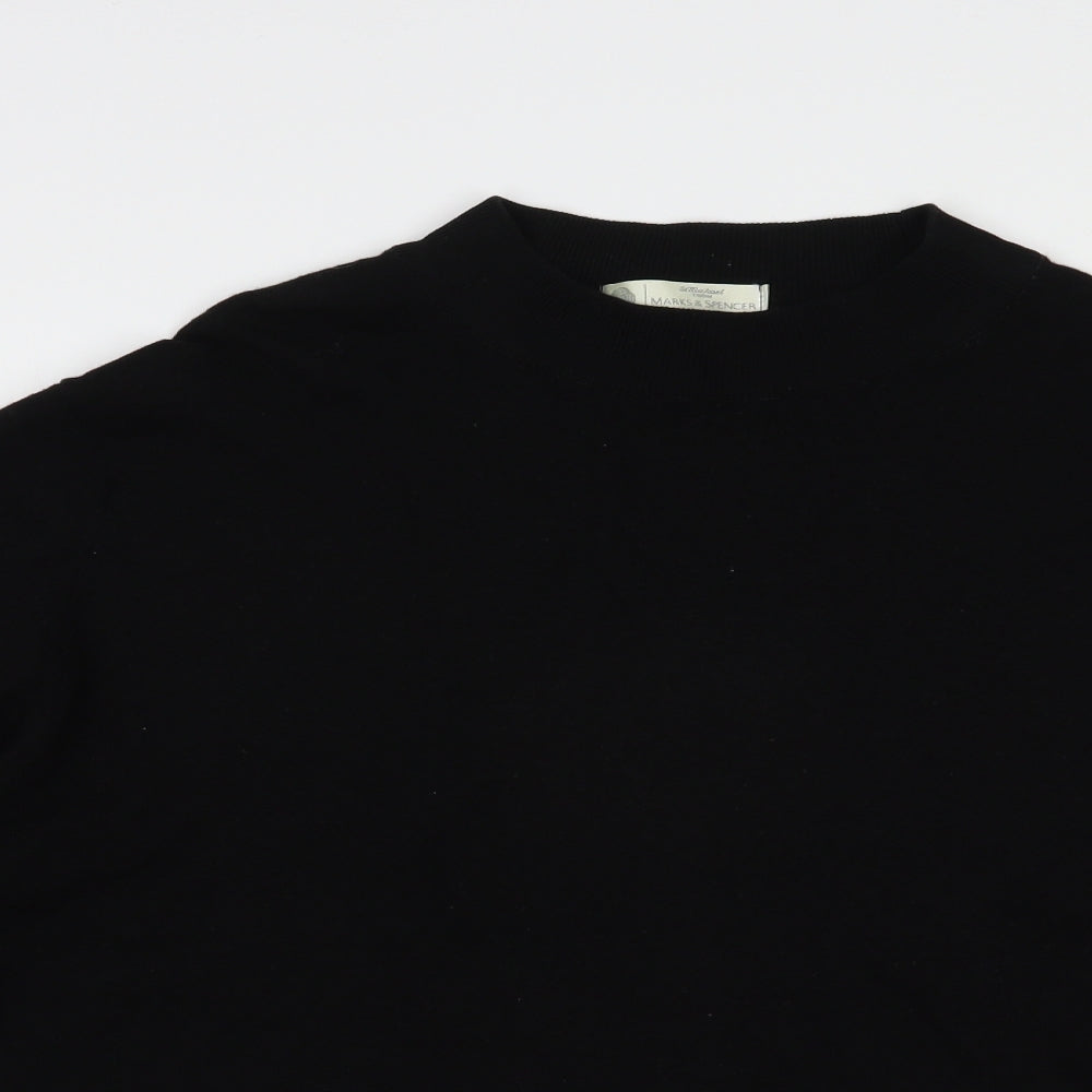 Marks and Spencer Womens Black Mock Neck  Wool Pullover Jumper Size L