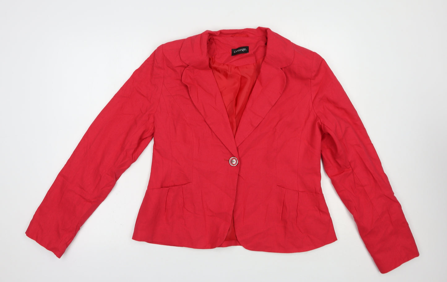 George Womens Red   Jacket Blazer Size 16  Button