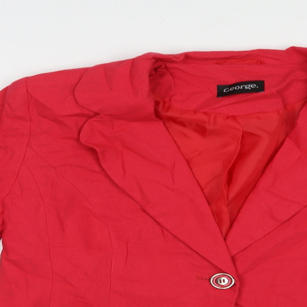 George Womens Red   Jacket Blazer Size 16  Button