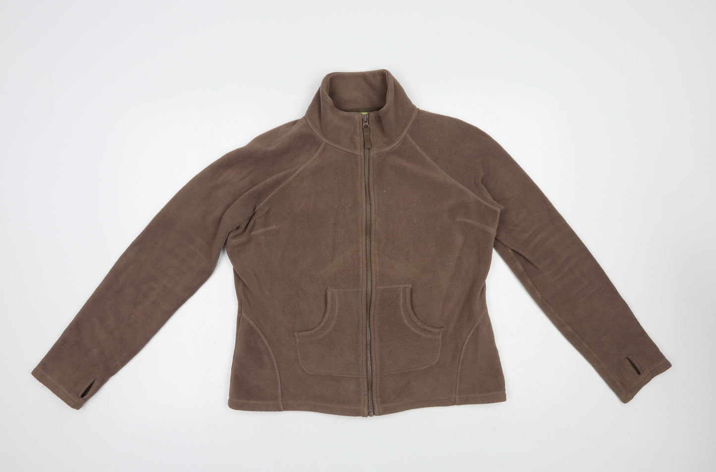 Marks and Spencer Womens Brown  Polyester Full Zip Sweatshirt Size 12  Zip