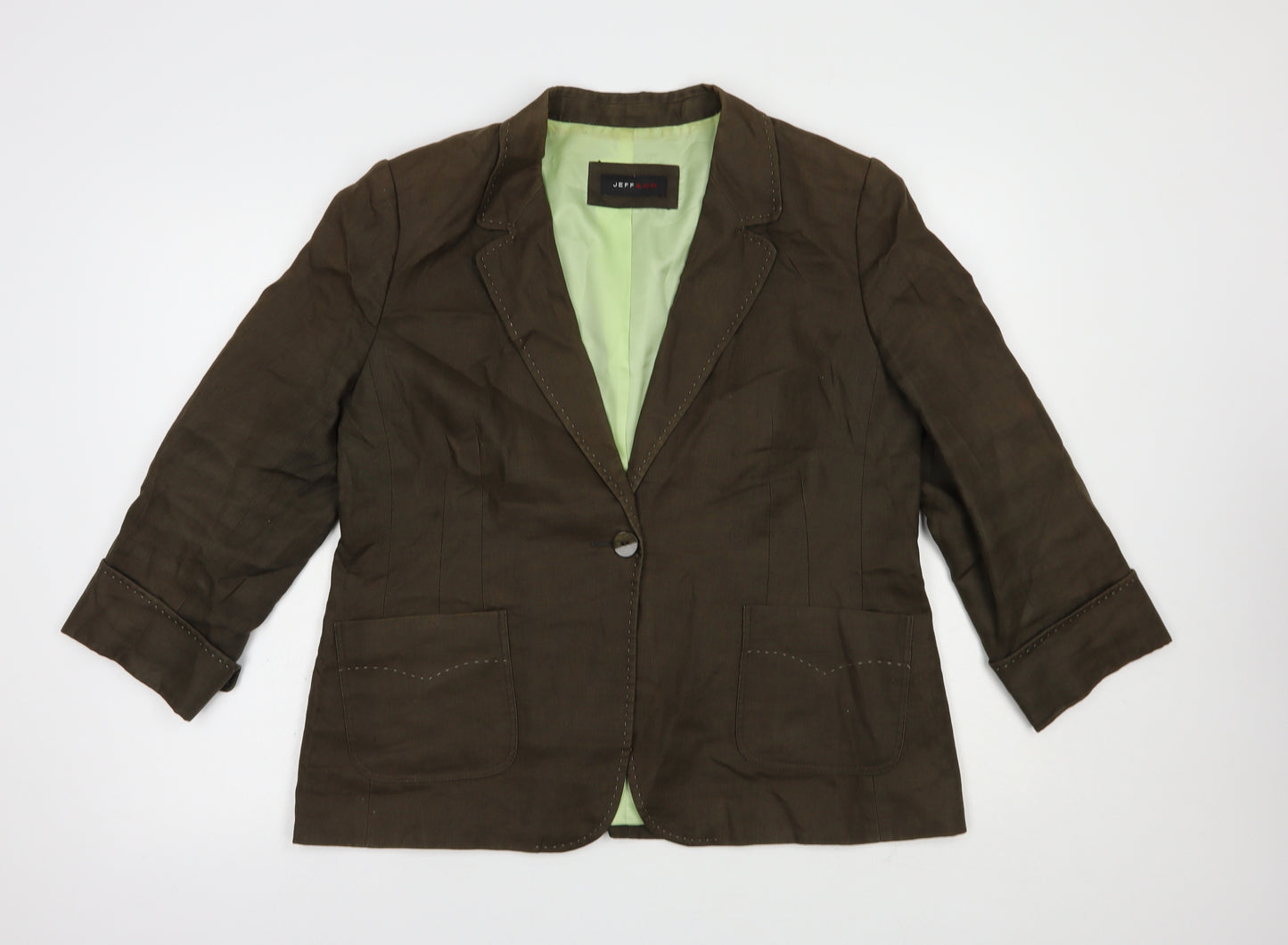 Jeff & Co  Womens Brown   Jacket Blazer Size 16  Button