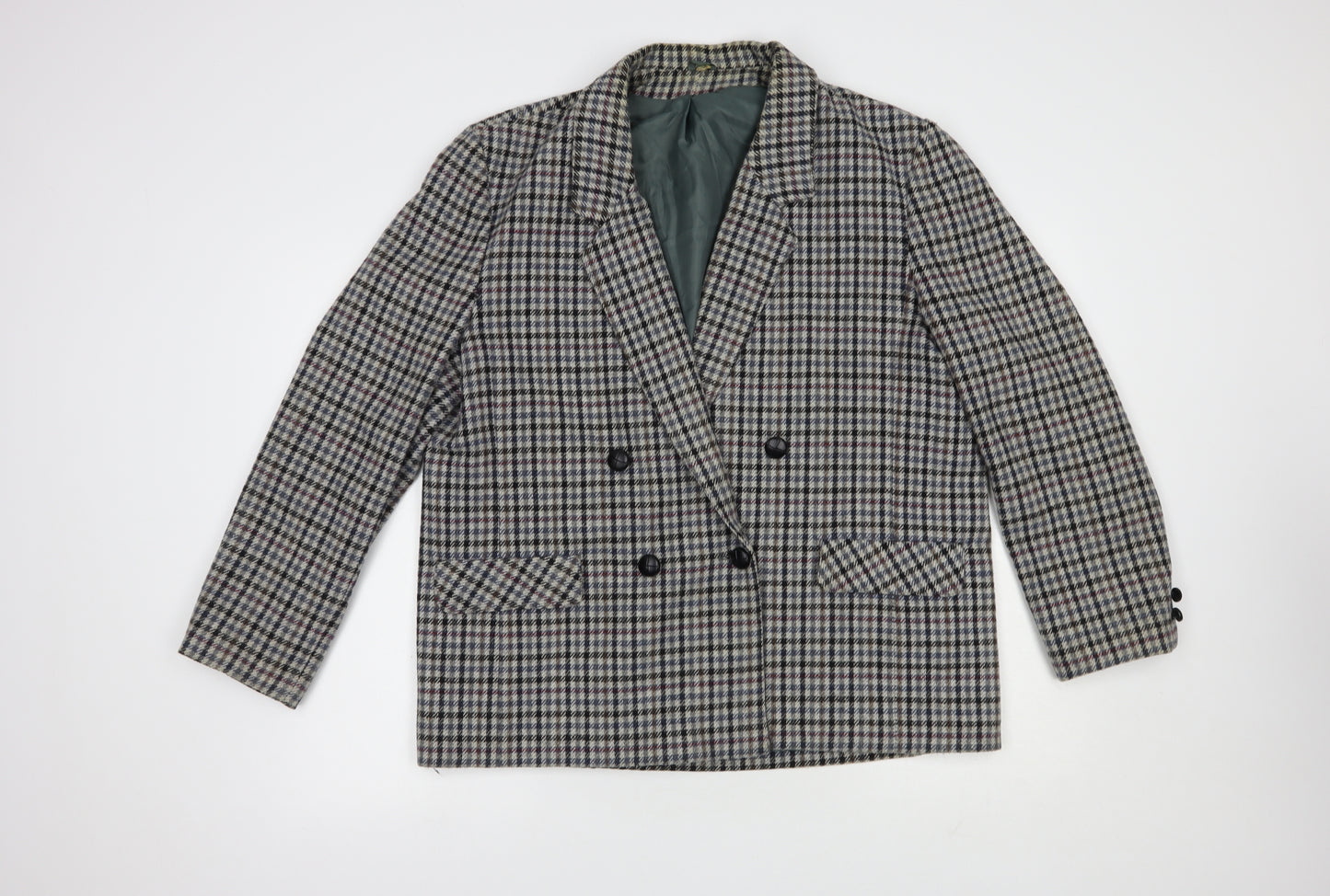 Preworn Womens Grey Check  Jacket Blazer Size 18  Button