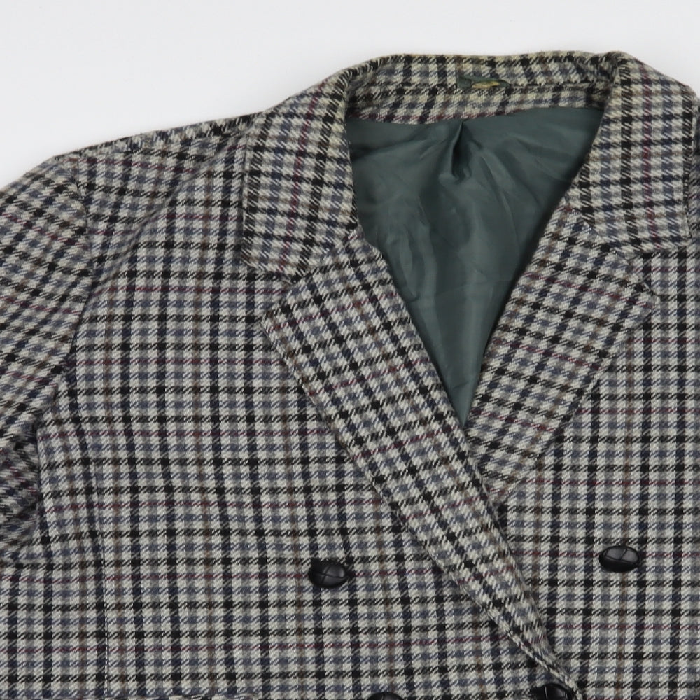 Preworn Womens Grey Check  Jacket Blazer Size 18  Button