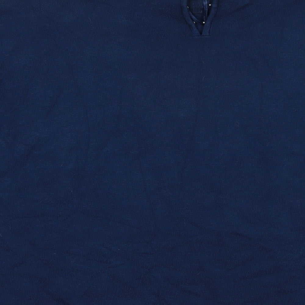 Casamia Womens Blue High Neck  Viscose Pullover Jumper Size L
