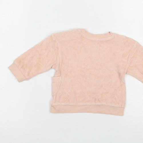 Nutmeg Baby Pink  Cotton Pullover Jumper Size 3-6 Months  Snap - Smile