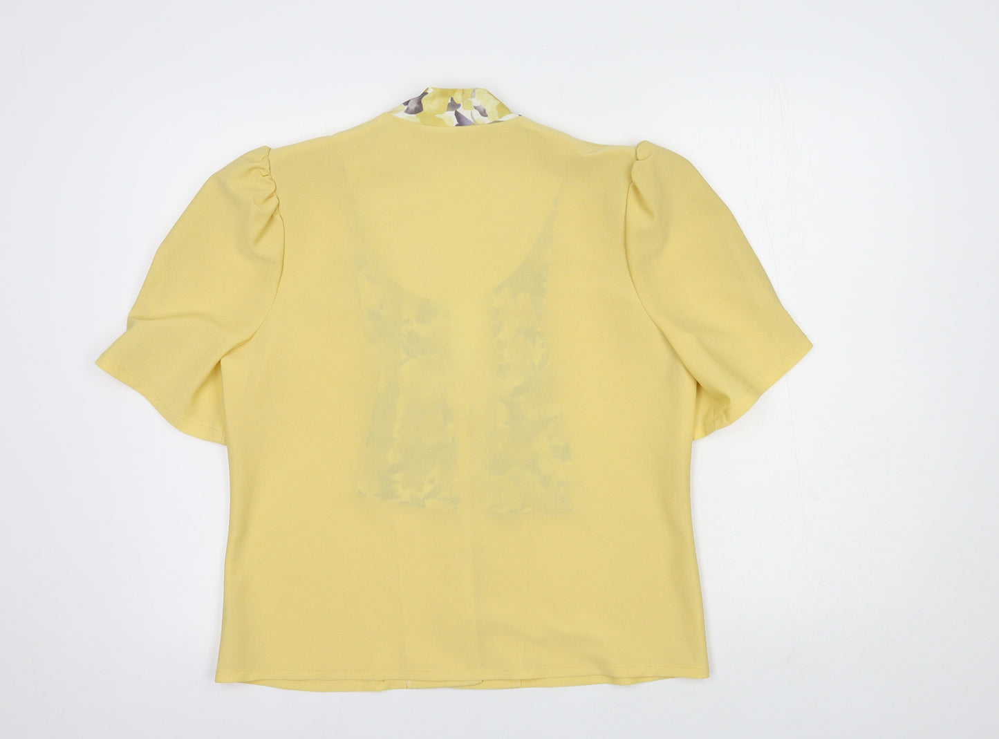 Hamells Womens Yellow  Polyester Basic Blouse Size L V-Neck