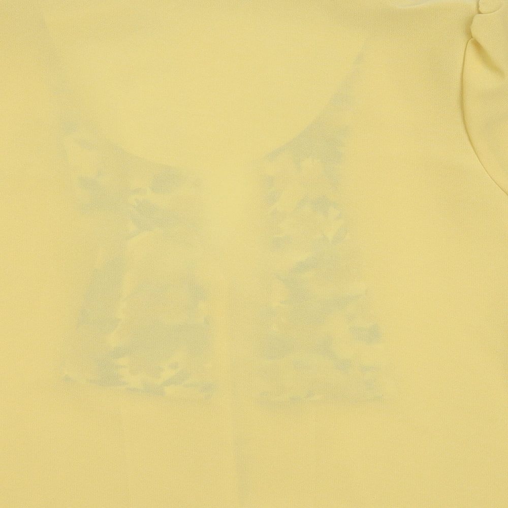 Hamells Womens Yellow  Polyester Basic Blouse Size L V-Neck