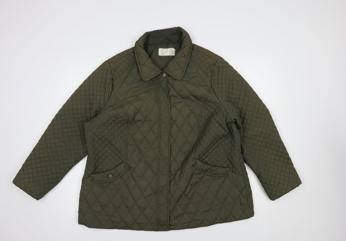 Authentic Womens Green   Quilted Jacket Size 22  Zip