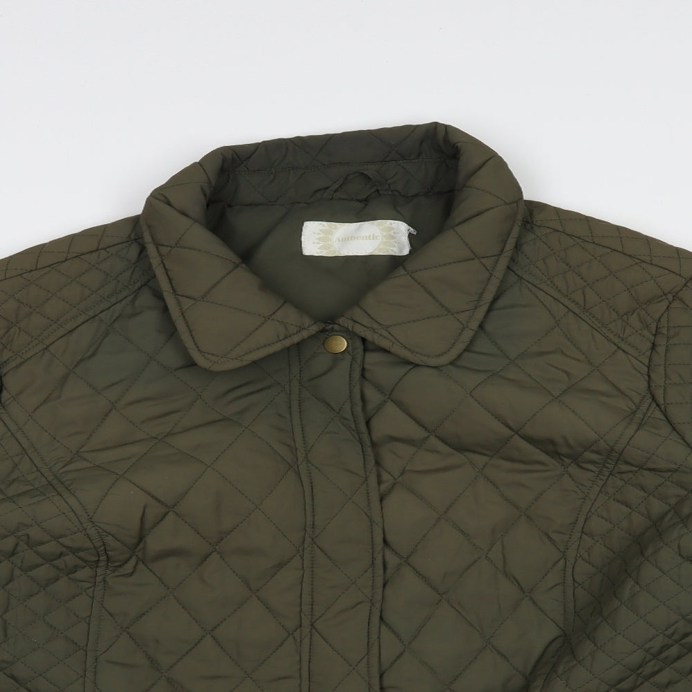 Authentic Womens Green   Quilted Jacket Size 22  Zip