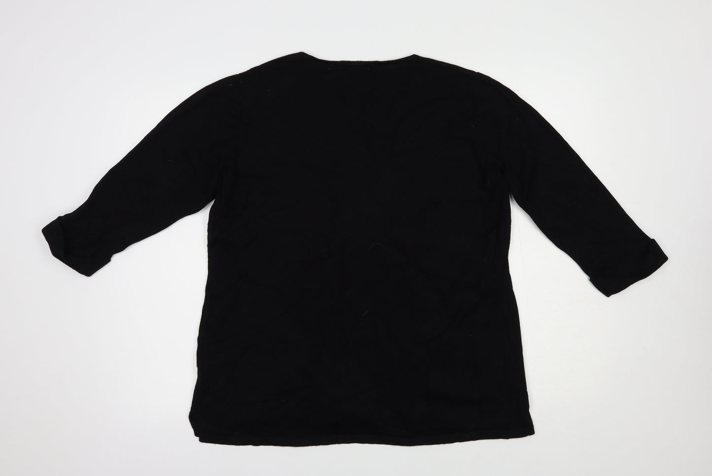 Michele Hope Womens Black V-Neck  Viscose Pullover Jumper Size 16