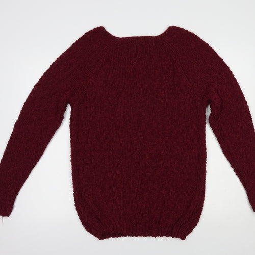 Absolutely Famous Womens Purple V-Neck  Polyester Pullover Jumper Size XL
