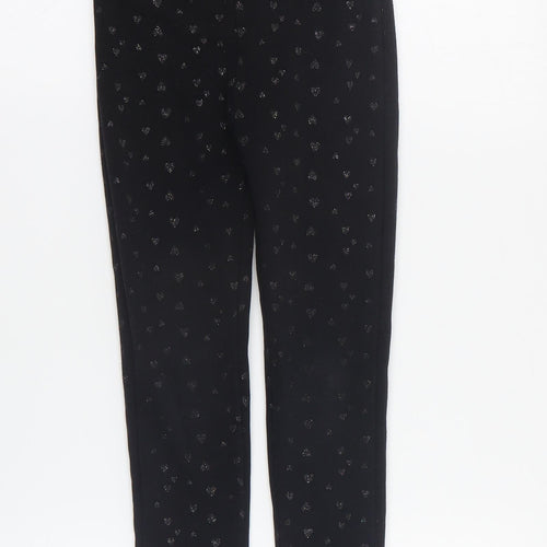 Dunnes Girls Black Geometric Polyester Jegging Trousers Size 5 Years  Regular Pullover