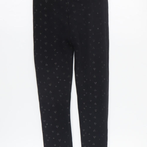 Dunnes Girls Black Geometric Polyester Jegging Trousers Size 5 Years  Regular Pullover