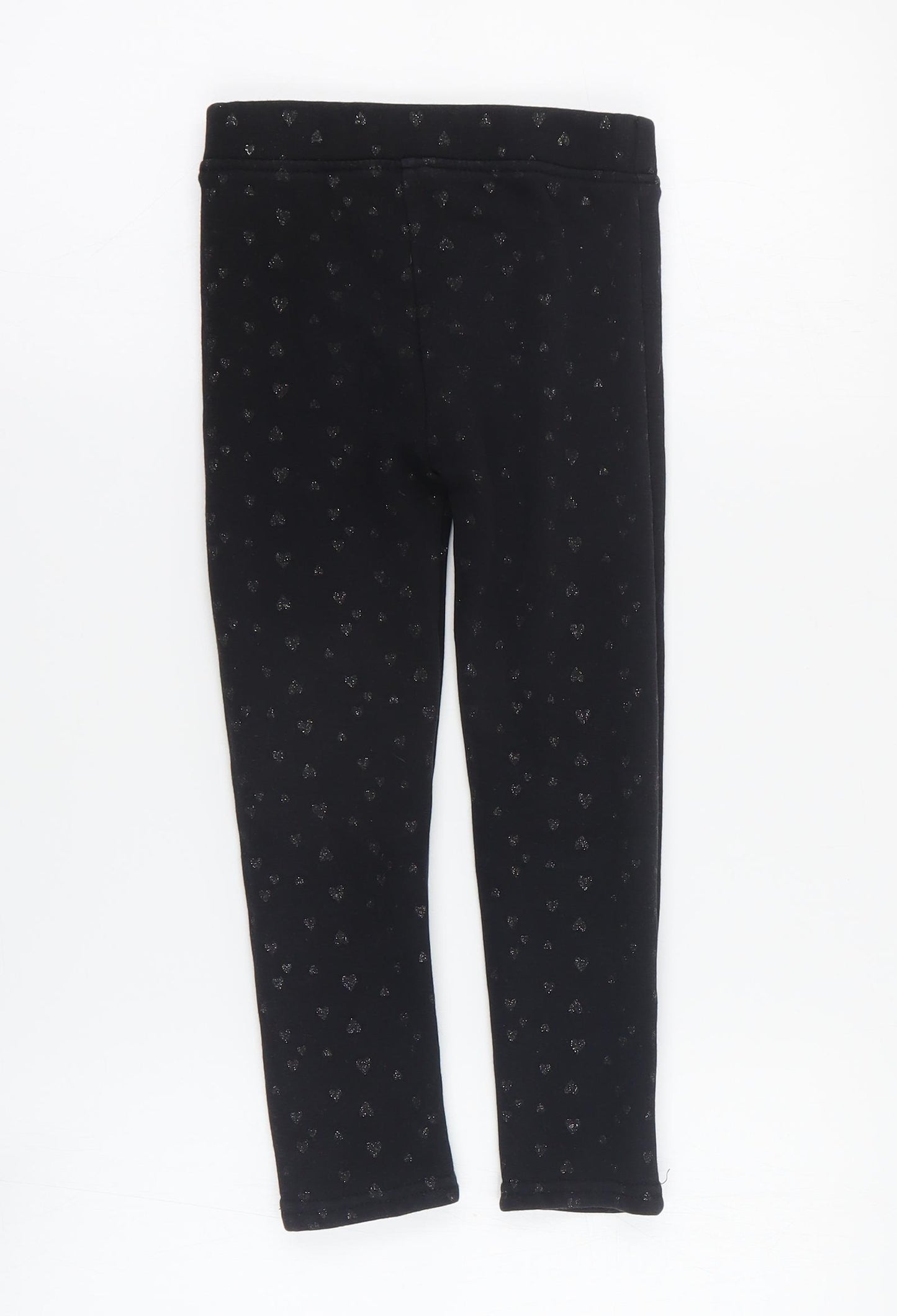 Dunnes Girls Black Geometric Polyester Jegging Trousers Size 5 Years  Regular Pullover