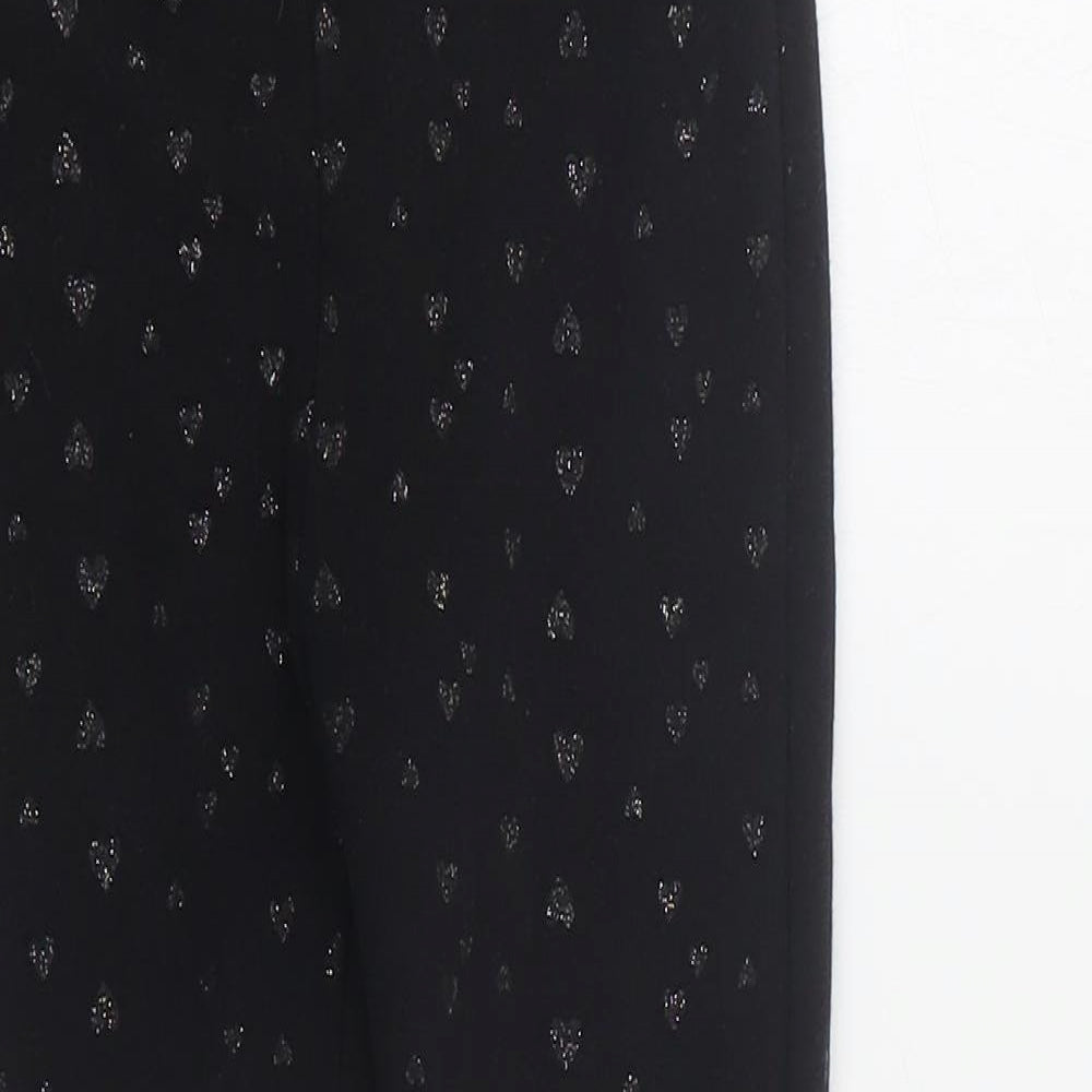 Dunnes Girls Black Geometric Polyester Jegging Trousers Size 5 Years  Regular Pullover