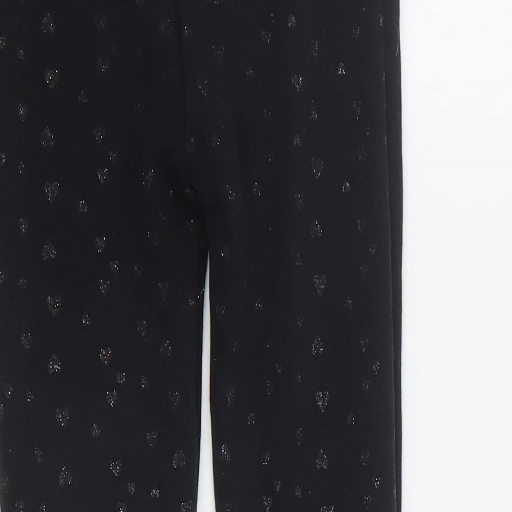 Dunnes Girls Black Geometric Polyester Jegging Trousers Size 5 Years  Regular Pullover