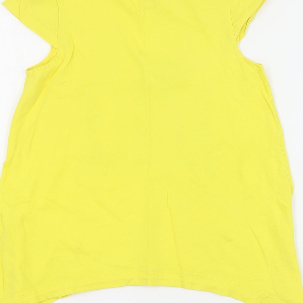 Lupilu Girls Yellow  Cotton Basic Tank Size 5-6 Years Round Neck Pullover - Slogan