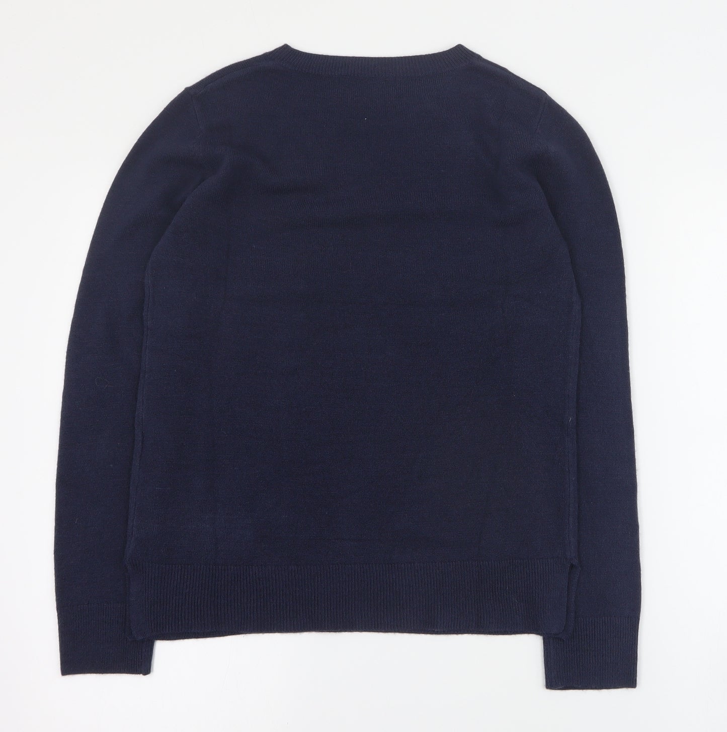 Marks and Spencer Womens Blue Round Neck  Acrylic Pullover Jumper Size 10