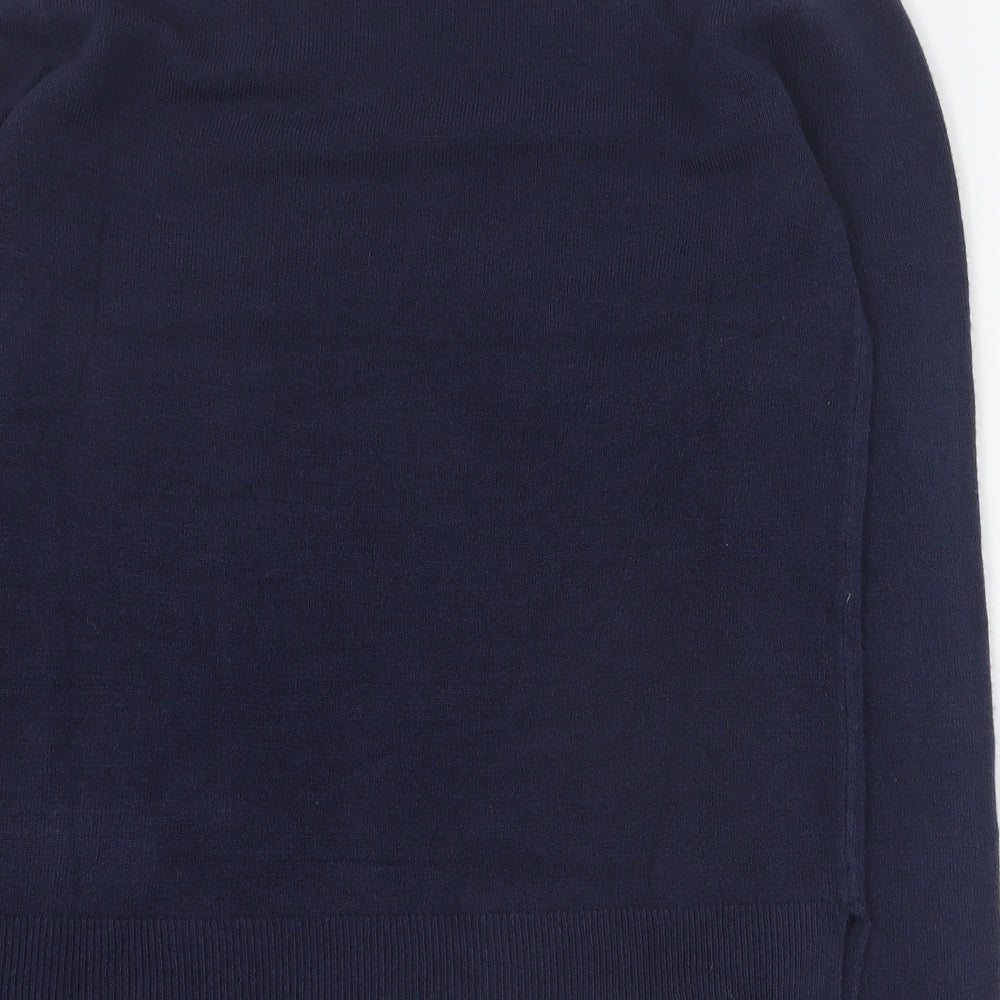 Marks and Spencer Womens Blue Round Neck  Acrylic Pullover Jumper Size 10