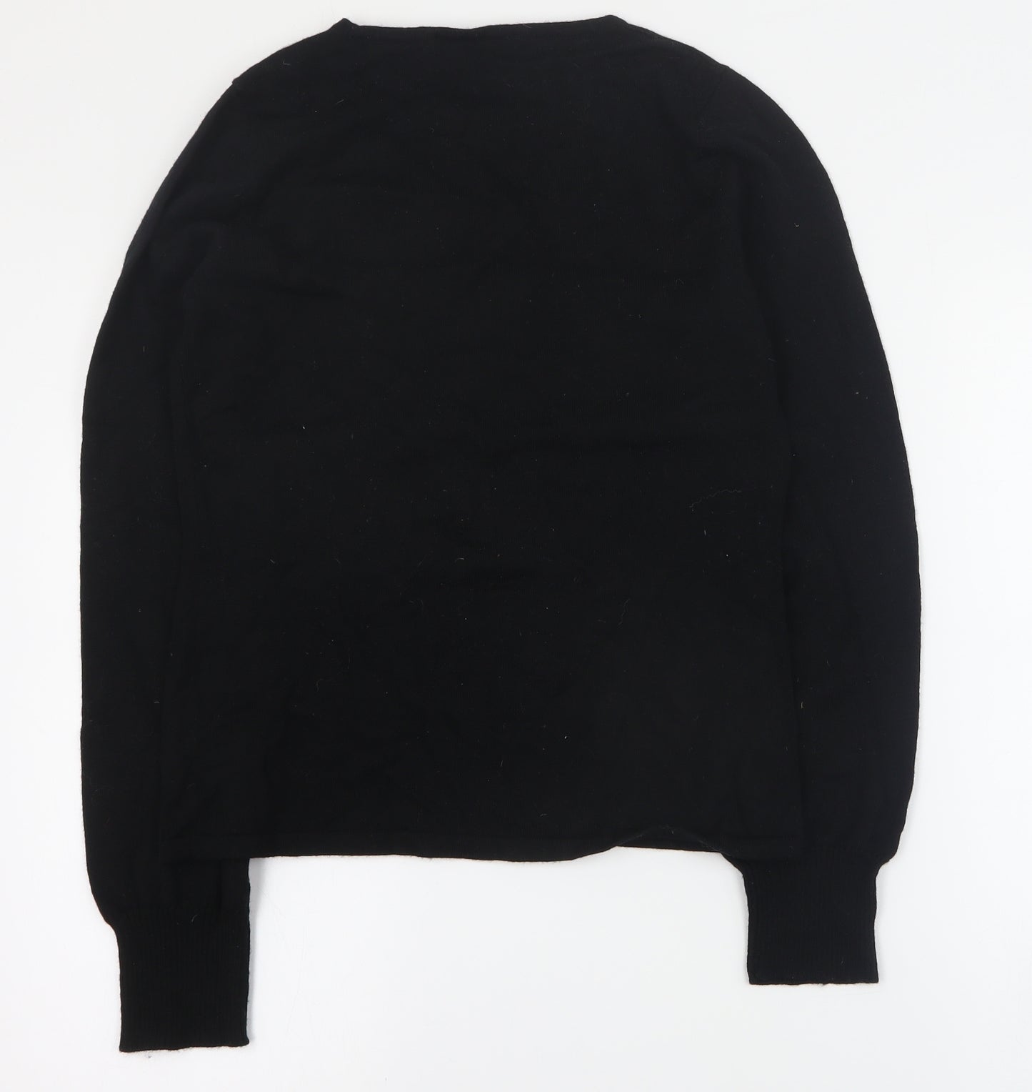 Marks and Spencer Womens Black Round Neck Argyle/Diamond Wool Pullover Jumper Size M