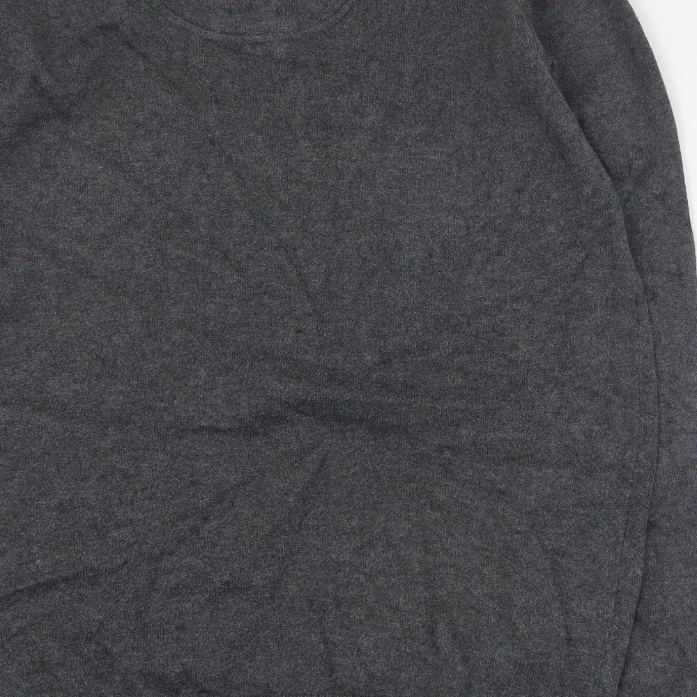 Jeff Banks Mens Grey V-Neck  Cotton Pullover Jumper Size M