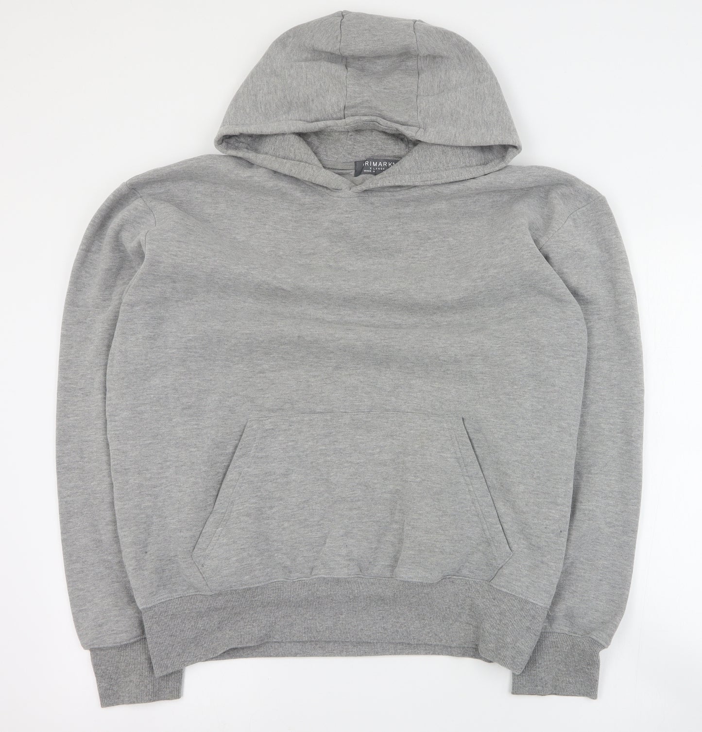 Primark Mens Grey  Cotton Pullover Hoodie Size XL