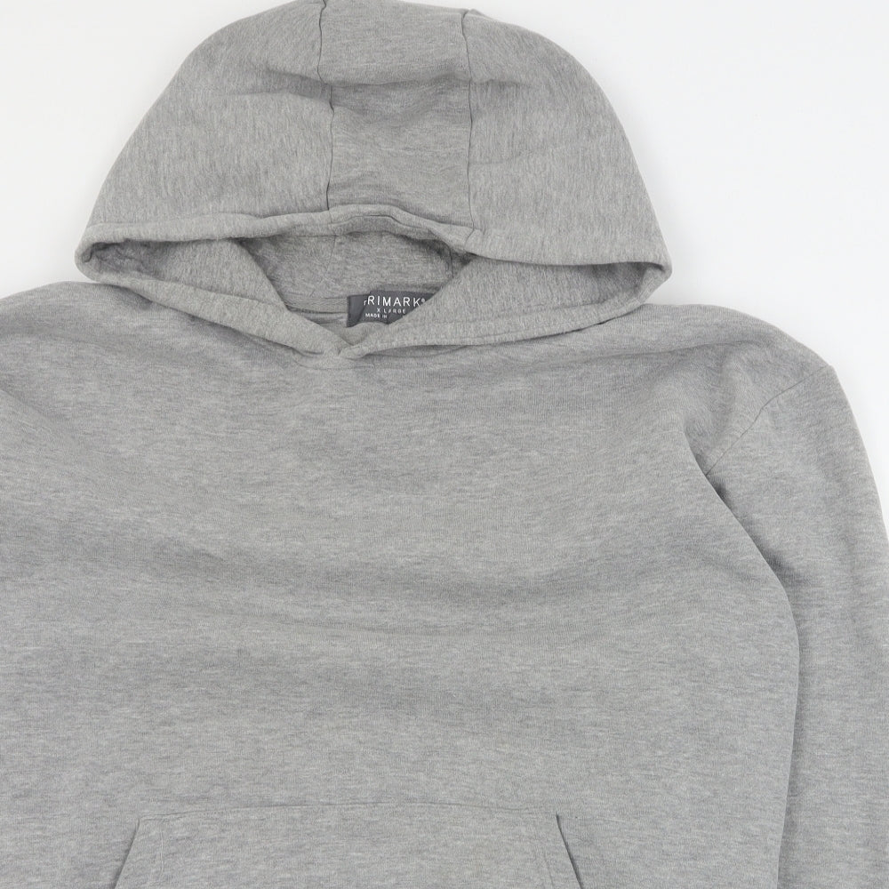Primark Mens Grey  Cotton Pullover Hoodie Size XL