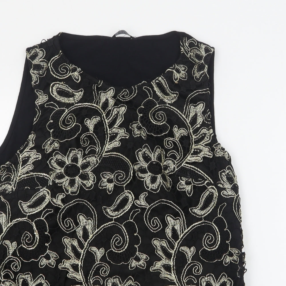 F&F Womens Gold  Polyester Basic Tank Size 14 Round Neck