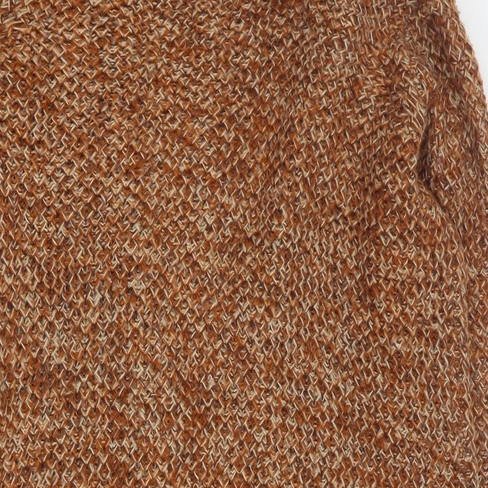 F&F Womens Orange Collared  Acrylic Cardigan Jumper Size 14