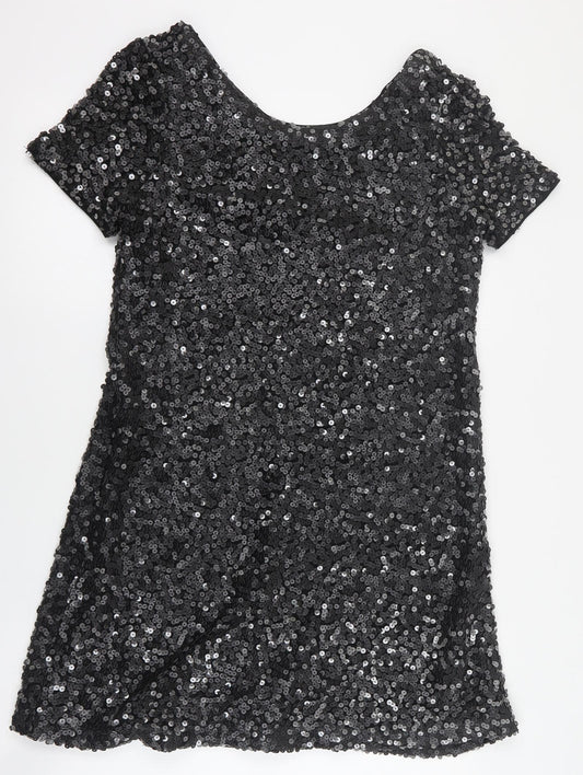 NEXT Womens Black  Nylon A-Line  Size 10  Round Neck Pullover