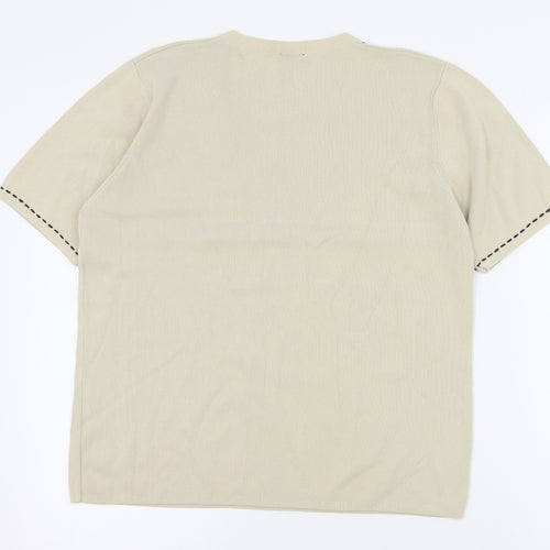 Talisa Womens Beige V-Neck  Viscose Pullover Jumper Size L
