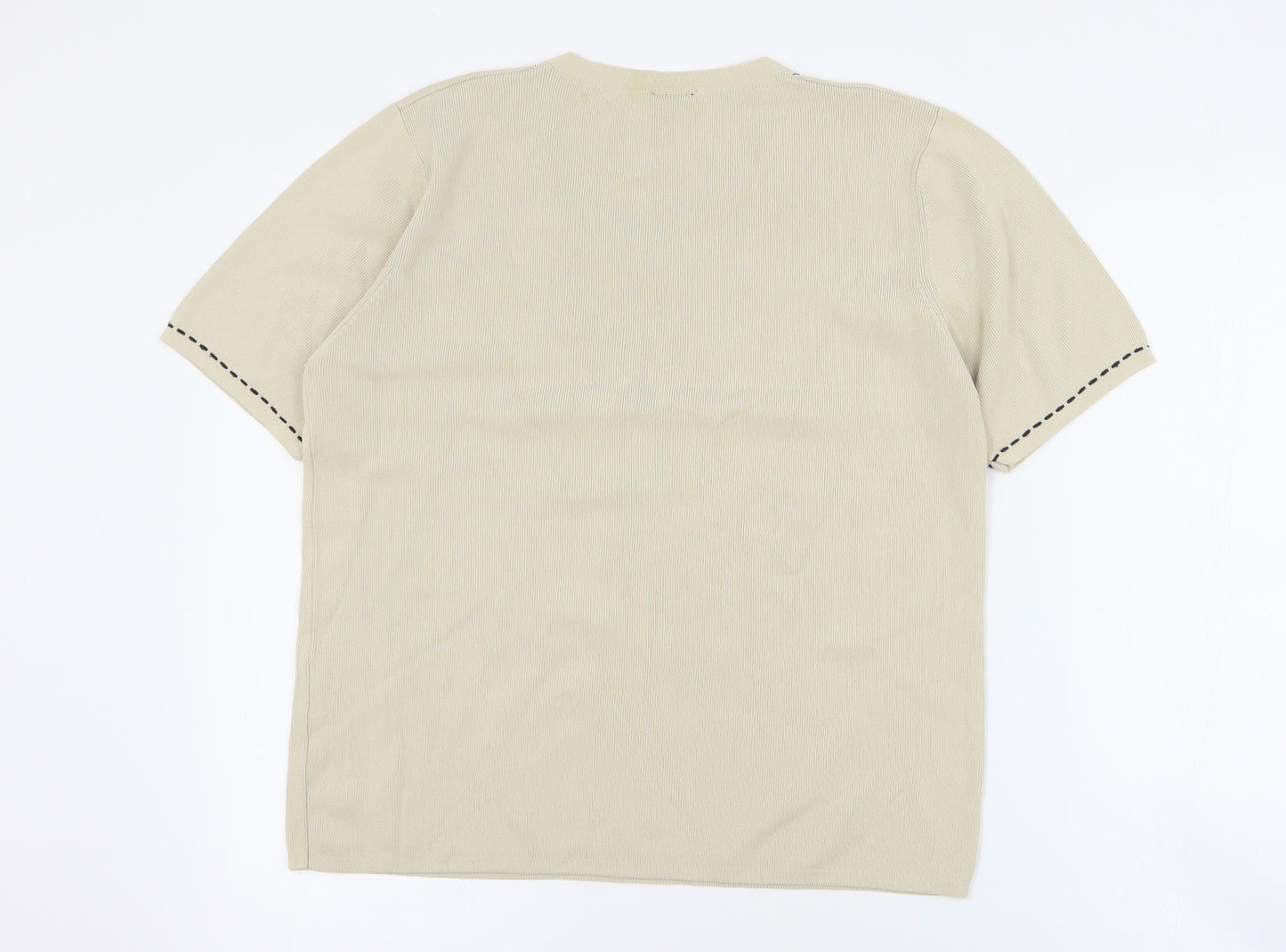 Talisa Womens Beige V-Neck  Viscose Pullover Jumper Size L