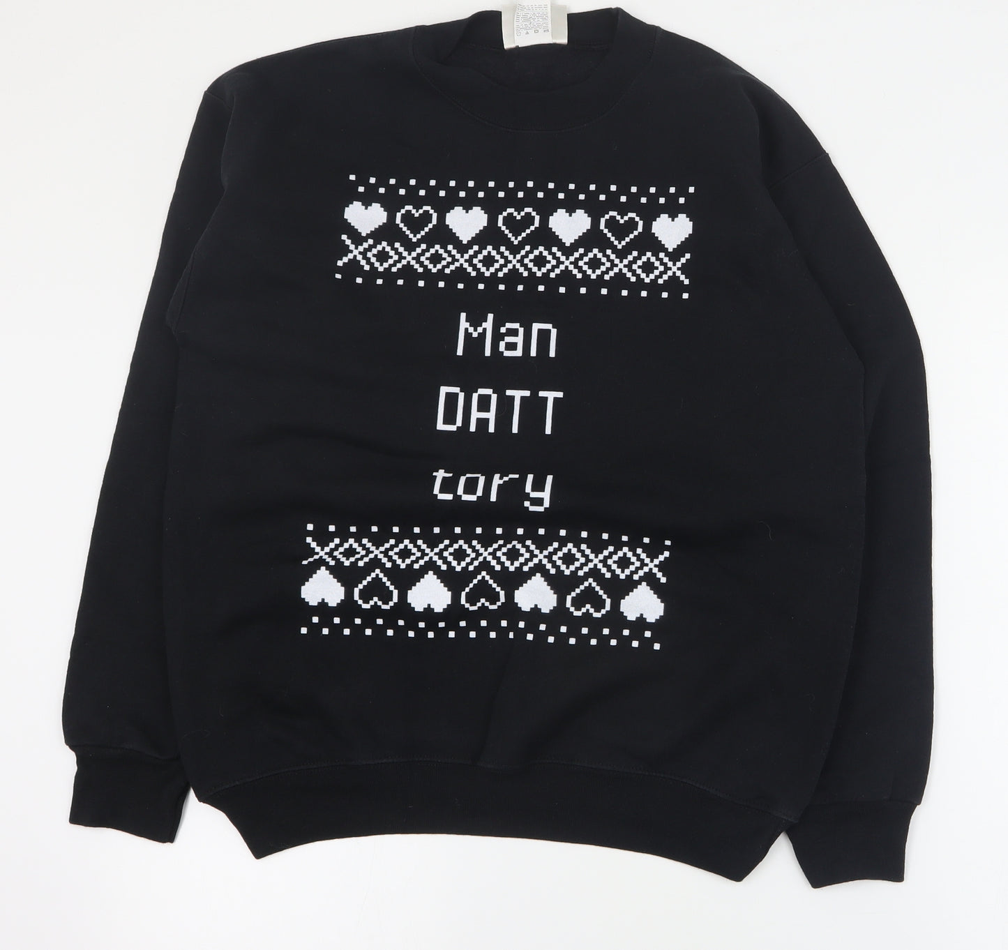 Hanes Womens Black  Cotton Pullover Sweatshirt Size S  Pullover