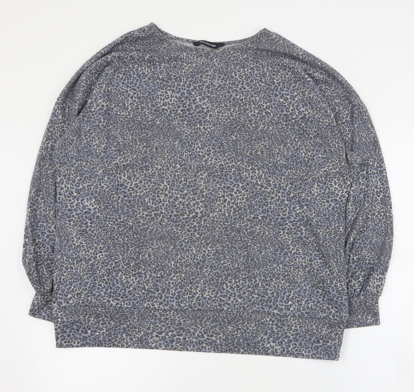 Kaleidoscope Womens Blue Round Neck Animal Print Polyester Pullover Jumper Size 16