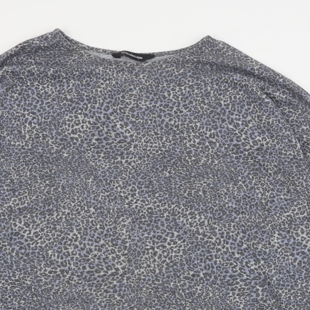 Kaleidoscope Womens Blue Round Neck Animal Print Polyester Pullover Jumper Size 16