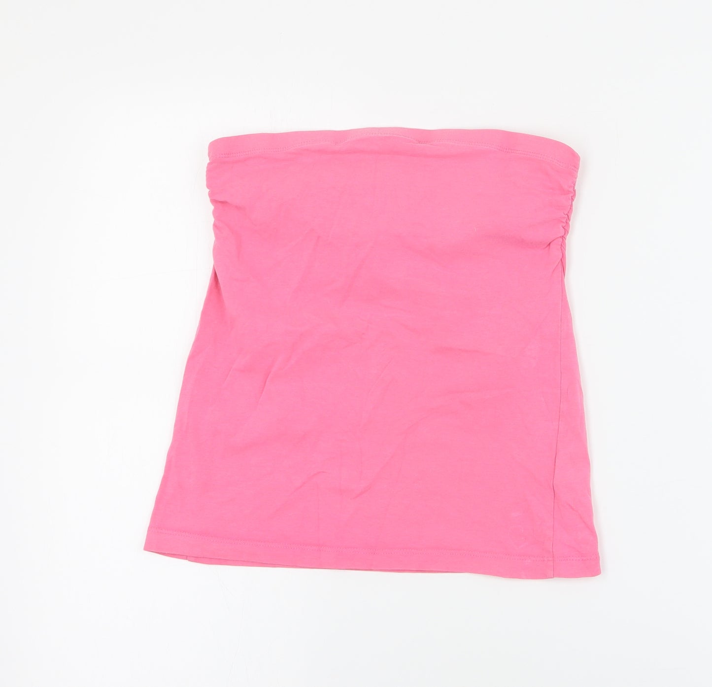 Primark Womens Pink  Cotton Basic Tank Size 10 Off the Shoulder - Boob tube